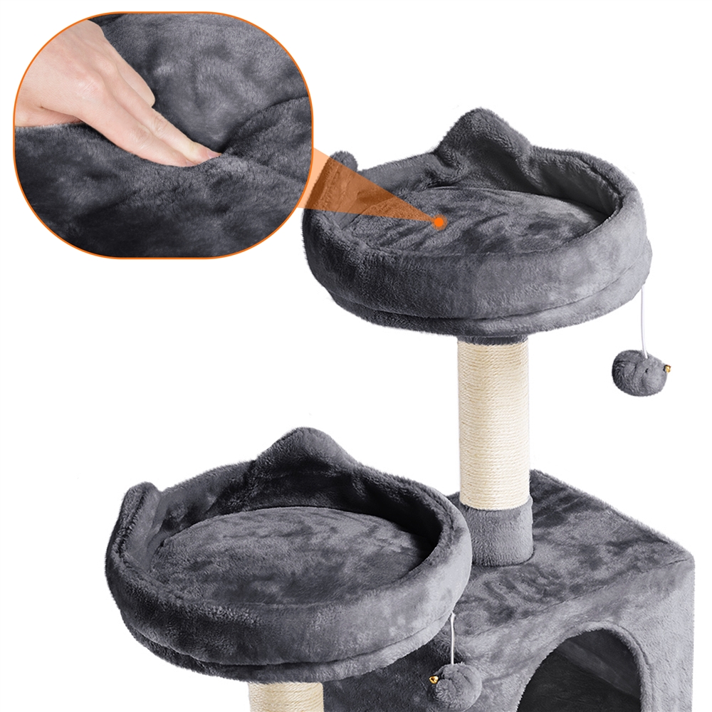 Alden Design 62in Double Condo Cat Tree and Scratching Post Tower photo 6