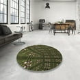 thumbnail image 4 of Ahgly Tapis Rond Lavable en Machine Intérieur Transitionnel Chêne Brun, 8 Pieds Rond, 4 of 7