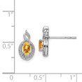thumbnail image 2 of 925 Sterling Silver Citrine Diamond Stud Earrings Ball Button Birthstone November Gemstone Fancy, 2 of 6