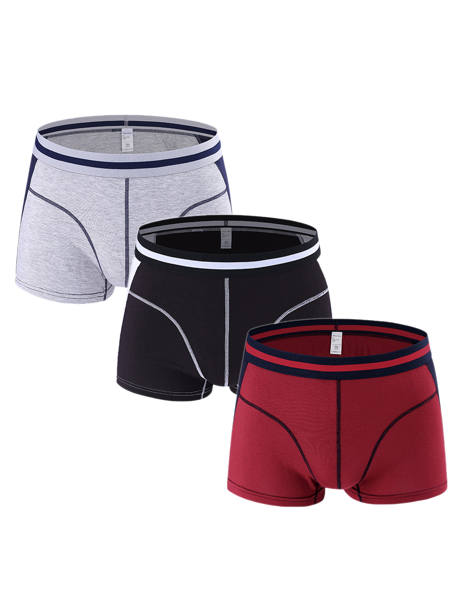 Mens Woven Checked Boxers 3 Multi-Pack Cotton Breathable Loose Fit Underwear 