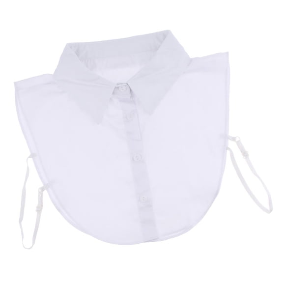 Blusa tipo camisa de algodón estilo Peter Pan falso para mujer, con cuello falso desmontable. Blanco