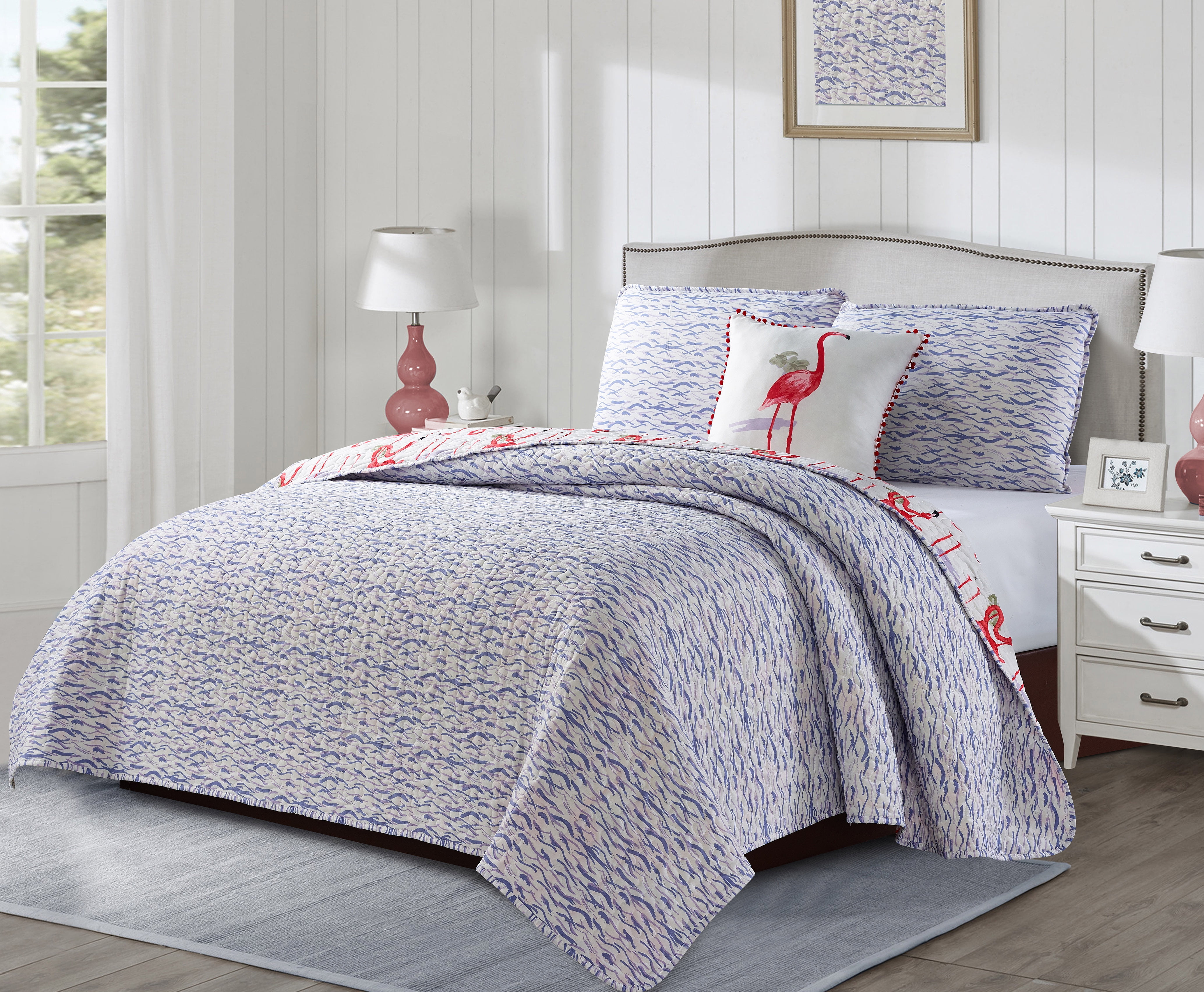 Harper Lane Fancy Flamingo 3-Piece Quilt Set Twin