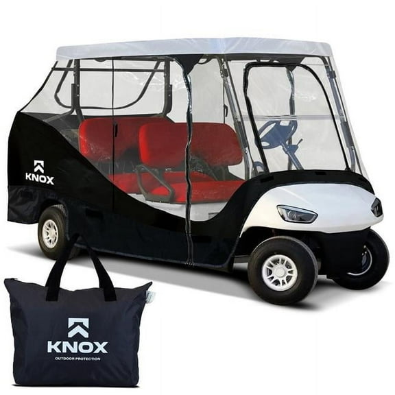 KNOX 4 Person Golf Cart Enclosure 79" Long Roof, 600D Portable Transparent Driving Golf Cart Cover Storage, Golf Cart Accessories, Compatible with EZGO TXT/RXV, Yamaha, Club Car DS Precedent