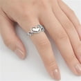 thumbnail image 4 of Heart Floral Filigree Promise Purity Ring .925 Sterling Silver Band Jewelry Female Male Size 7, 4 of 4