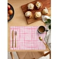 thumbnail image 2 of Watercolor Pink Lattice Placemats Set of 4,Washable Woven Burlap Cloth Fabric Placemat for Square/Rectangle/Round/Oval Dining Table,Easy Clean Place Mats for Kids Country French Style Buffalo Plaid, 2 of 6