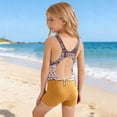 thumbnail image 5 of oqasdz Girls One Piece Swimsuits U Neck Sleeveless Rash Guard Stylish Print Bathing Suit for Kids Youth Swimming Casual Beach Pool, 5 of 5