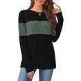 thumbnail image 5 of UZMOG Sweaters for Women, Trendy Color Block Tops Long Sleeve Shirts Early Fall Fashion Winter Clothing, 5 of 6