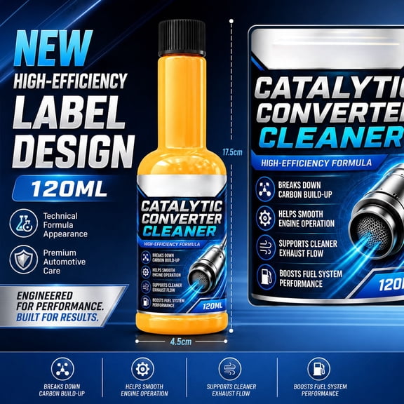 Catalytic Converter Cleaner Exhaust System Fluid Emission Reducer Agent Cleans Carbon Deposits and Restores Engine Power for Car Engines and Truck Exhausts and SUV Systems