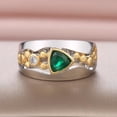 thumbnail image 2 of New Women's Classic Ethnic Style Jewelry With Hollowed Out Patterns And Green Zircon Ring, 2 of 3