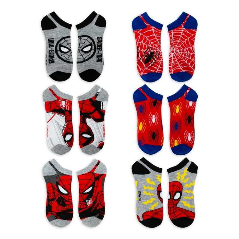 Marvel Spiderman Kids No Show Spiderman Socks 10 Pack Size 6-8 – The Odd  Assortment