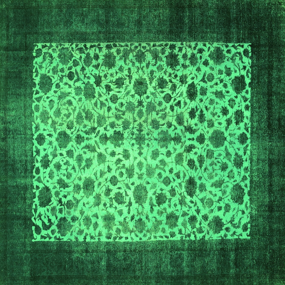 Ahgly Company Indoor Square Persian Green Bohemian Area Rugs, 6' Square ...