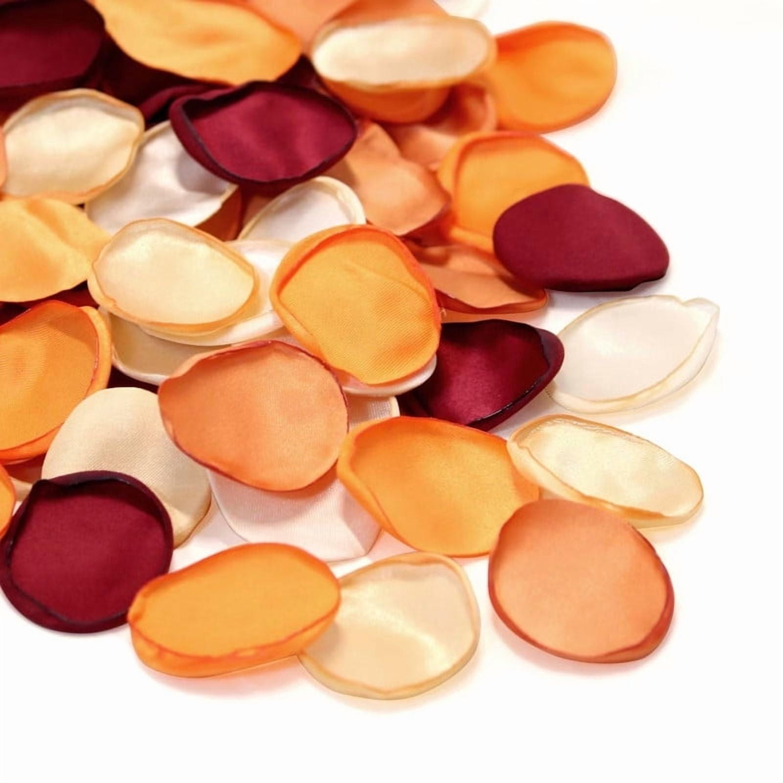 400 Pcs Silk Rose Petals, Faux Rose Flower Petals for Wedding Decor, Orange Fall Fake Silk Petals Artificial Flower Petals for Bridal Shower, Wedding Aisle Runner Scatter, Table Centerpieces