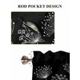 thumbnail image 6 of Spring Dandelion Bathroom Window Curtain, Modern Country Flower Black White Light Filtering Coffee Kitchen Curtains, Bedroom Living Room Curtains 2 Panel 84"x54", 6 of 6