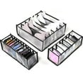thumbnail image 1 of Organizador de ropa interior con divisor de cajones, juego de 3, incluye compartimentos plegables para armario, cajones y cajas de almacenamiento de 6, 7 y 11 celdas., 1 of 8