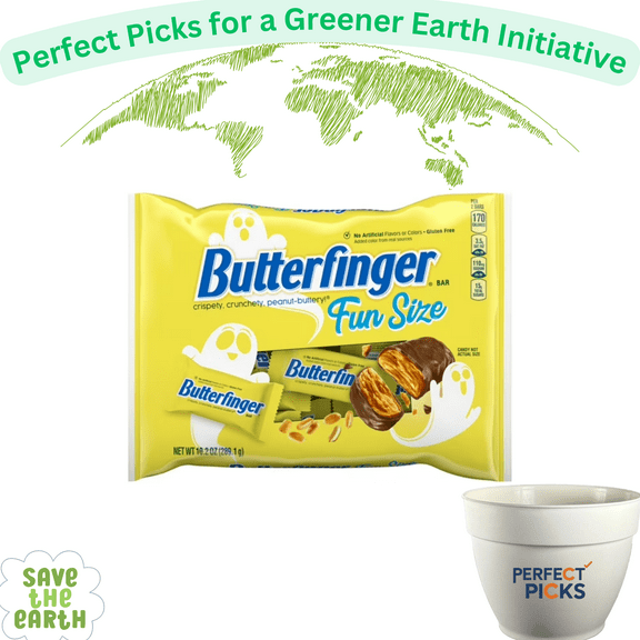 Butterfinger Fun Size Candy Bars, Chocolate-y Peanut-Buttery, Individually Wrapped for Sharing, Bulk Ghost Bag, 10.2 oz