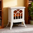 thumbnail image 2 of TopComfy Electric Fireplace Stove Heater with Realistic Log Set Flame Effect Freestanding Design Adjustable Heat Settings for Living Room Bedroom, White, 2 of 6