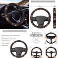 thumbnail image 3 of FKELYI Vintage Horse Black Print Auto Seat Covers Full Set with Steering Wheel Cover Shoulder Seatbelt Pad Armrest Pad Cup Coasters Head Rest Protector Gear Shift Knob Sleeve for Most Sedan, 3 of 6