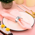 thumbnail image 2 of Gold Napkin Rings Set, Classic Metal Serviette Buckle for Dinner Table Decor, Wedding Party Banquet Dining Table Holder,4 Pcs Silver 2" X 2", 2 of 5