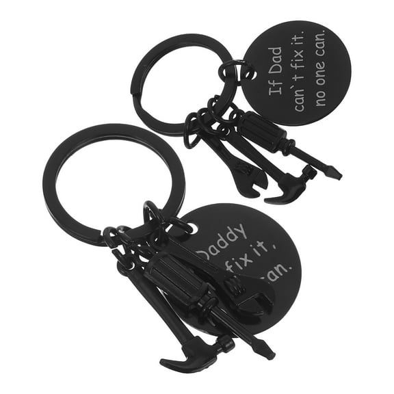 WHAMVOX Father's Day Keychain Gift for Dad Stainless Steel Black Compact Size Useful and Practical Decor