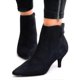 thumbnail image 1 of ZHAOCHENG Botines con cremallera y tacón bajo de aguja para mujer, puntera en punta, color negro TA40, 1 of 3