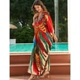 thumbnail image 2 of Edolynsa Women's Caftan Dress V-neck Beachwear Lightweight Resort Wear Beach Maxi Dresses Tunic Kaftan Kimono, 2 of 9