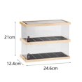 thumbnail image 3 of serony 1/64 Display Case Decoration for Countertop Miniature Figurines Living Room 2 Tier, 3 of 9