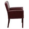 thumbnail image 2 of Scranton & Co Leather Executive Side Guest Chair Burgundy and Mahogany, 2 of 2
