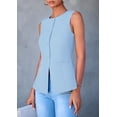 thumbnail image 4 of Chaleco PRETTYGARDEN sin mangas con botones azul claro XXL, 4 of 8