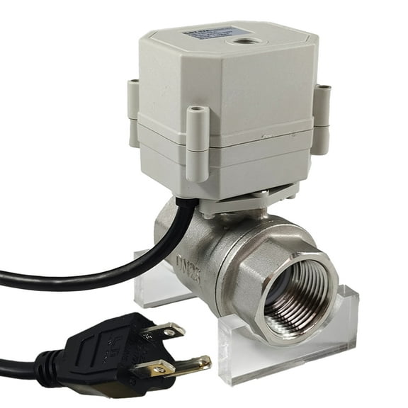 3/4" Normally Closed 110VAC-230VAC Motorized Ball Valve, Stainless Steels Electric Ball Valve ,With U.S. Plug