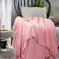 thumbnail image 3 of Unique Bargains 100% Cotton Soft  Knitted Throw Solid Blanket for Couch Sofa Bedroom, 3 of 10