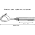 thumbnail image 4 of 10pcs Expansion Screw Hook 304 Stainless Steel Wall Concrete Brick Fastener Hardware M6 for Concrete Lightweight Concrete Solid Brick Natural Dense Stone, 4 of 5