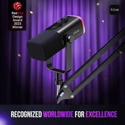 FIFINE AM8 Dynamic Microphone with Boom Arm Stand, USB XLR Gaming Microphone Kit for PC Computer PS5 with RGB, Mute, Headphone Jack for Streaming AM8T