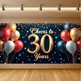 thumbnail image 6 of LUUFILx Cheers to 30 Years Party Decoration Backdrop Birthday Supplies Anniversary Banner Balloon Background Photography Prop Celebration Decor, 6 of 9