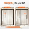 thumbnail image 5 of VEVOR Frameless Shower Door, 58-59 W x 75 H in, Shower Sliding Glass Door with 5/16 in(8mm) Clear SGCC Tempered Glass, Waterproof Shatterproof Stainproof with Stainless Steel Hardware, Matte Black, 5 of 9