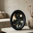 thumbnail image 3 of Fareti Solid Wood Oval Picture Frame, Vintage Black Wall Art Decor for Living Room Bedroom, for Tabletop or Hanging Display, 3 of 4