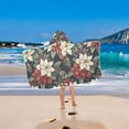 thumbnail image 2 of Yayeee Kids Hooded Towel with Hand Pockets Beach Soft Absorbent Bath Wrap 50 x 23.5 inch, White Christmas Leaves, 2 of 5