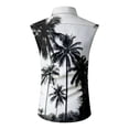 thumbnail image 4 of LWavelet Men's Sleeveless Hawaiian Shirt Ditsy Floral Button Down Casual Summer Vacation Top Wine 3XL, 4 of 5