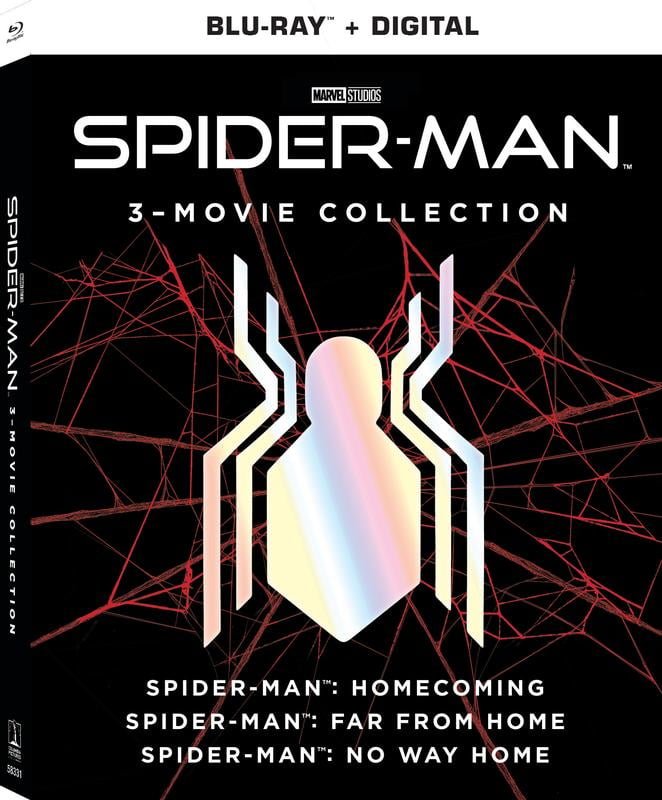 Spider-Man Triple Feature (Spider-Man: Far from Home / Spider-Man:  Homecoming / Spider-Man: No Way Home)(Walmart Exclusive)(Blu-ray) Exclusive  Slip Cover Art 