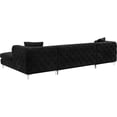thumbnail image 3 of Pemberly Row Modern / Contemporary 3pc Velvet Sectional in Black, 3 of 8