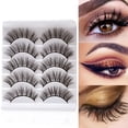 thumbnail image 1 of Trayknick 5 Pairs False Eyelashes All-match Natural Long 3D Mink Lashes Curling Fake Eye Lashes Makeup Tool for Party, 1 of 13