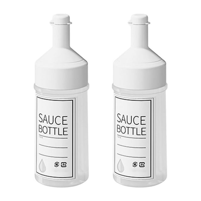 2 botellas de salsa exprimibles con etiqueta grabable, botellas dispensadoras de condimentos con 6x6x182 cm 250 ml