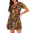 thumbnail image 1 of Disketp Sunflowers Mushrooms para Camisón Corto de Manga Corta para Mujeres, Camisón Cómodo con Escote Redondo, Bonito y Confortable, 1 of 6