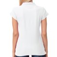 thumbnail image 3 of Basico Women's Slim Fit Cotton Polo Shirt, Short Sleeve, XL - White, 3 of 7