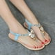 thumbnail image 3 of Sandalias de gladiador con diamantes de imitación para mujer, sandalias de boda Pingtan, sandalias de dama de honor con perlas brillantes, sandalias bohemias azules Xemadio HMHZ766-15, 3 of 4