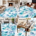 thumbnail image 5 of Spring Flowers Area Rugs 5'x7', Washable Small Throw Rugs for Laundry Room Playroom, Blue Botanical Watercolor Wildflowers Indoor Outdoor Rug Non-Slip Low Pile Carpet Runner Reversible Floor Mats, 5 of 8