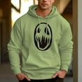 thumbnail image 6 of Men's 330g 100% Cotton Pattern Terry Dropped Shoulder Hoodie-Black and White Skull, 6 of 15