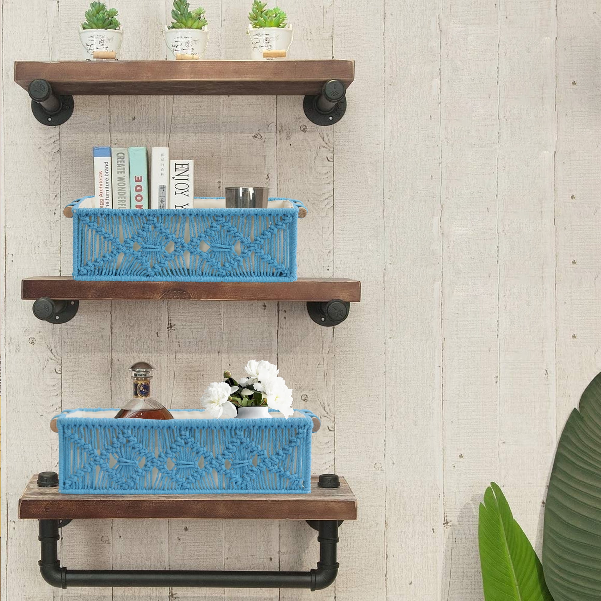 Boho Decor Storage Basket, Handmade Woven Decorative Countertop Toilet Shelf,  Cabinet Organizer Box For Bathroom Bedroom Living Room, Home Decor, Bathroom  Organizers & Storage - Temu