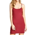 thumbnail image 1 of SHEOWO Women & Juniors Solid Plain Spaghetti Strap Camisole Mini Dress Tank Top, 1 of 4