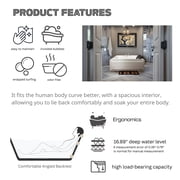 73 x 48 Whirlpool Bathtub for 2-Person with 8 Hydro Massage Jets & Chromatherapy LED Lights, 1HP UL Certified Pump, 3-Sided Apron Acrylic Soaking Tub, Left Drain, 110 Gallons, White