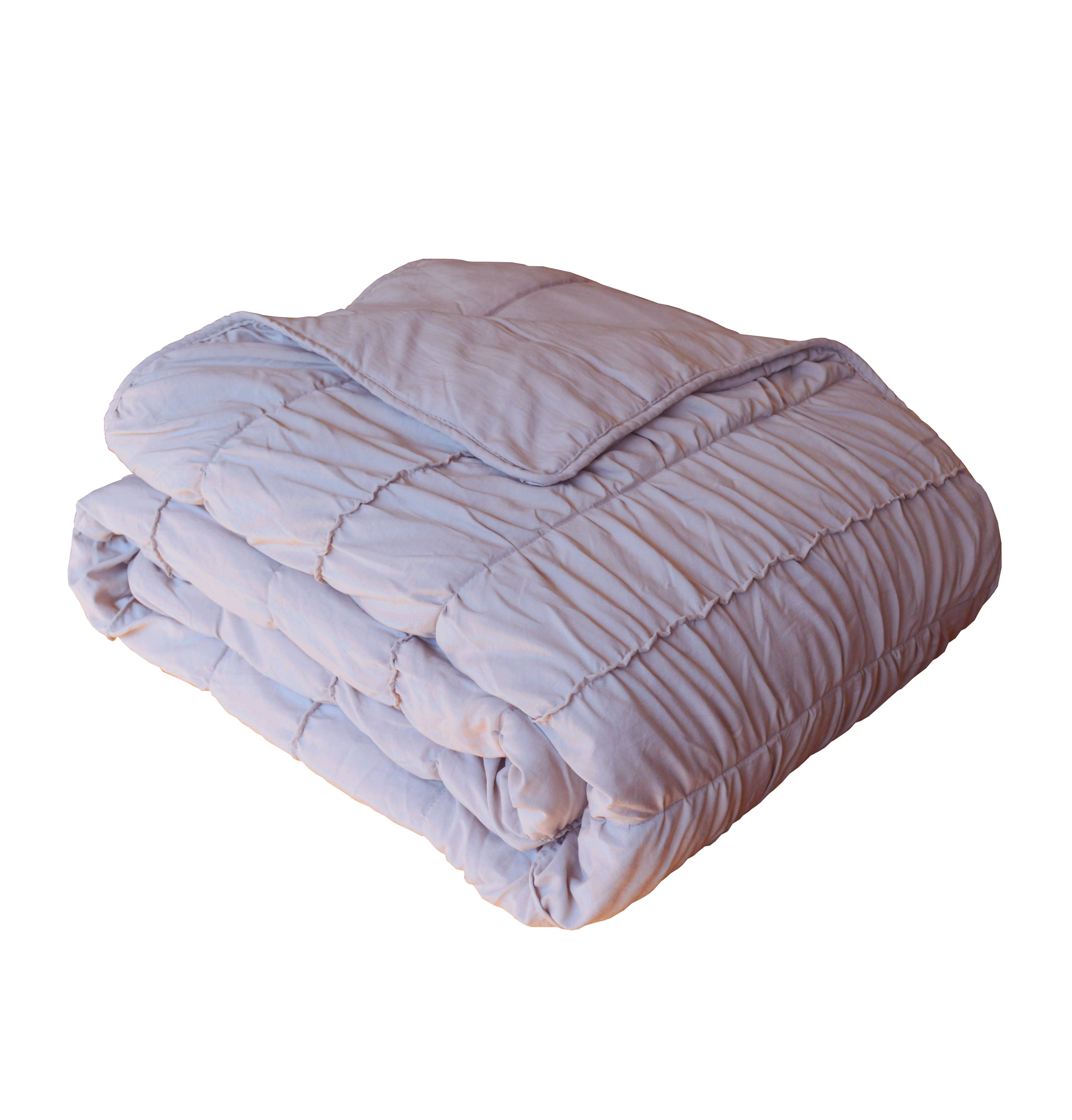 Ultra Soft Garment Washed Ruched Texture 3 PC Quilt Bedding Set - Lilac - Full/Queen